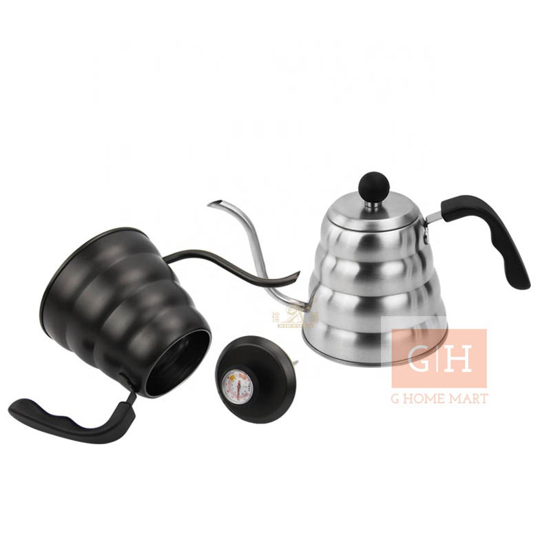 Gooseneck Kettle with Thermometer 1,2L Teko Leher Angsa kopi