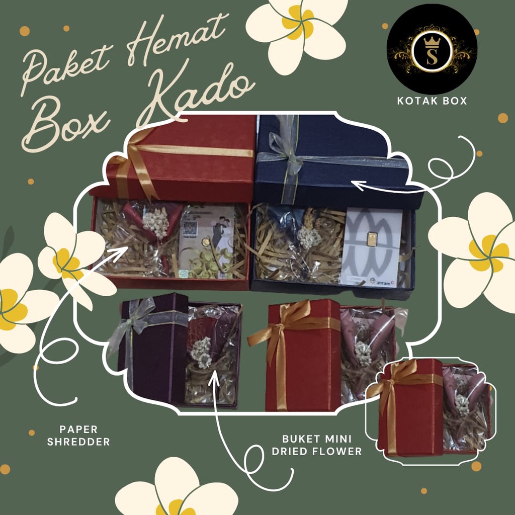 

Paket Hemat Kotak Box Hadiah Souvenir Tempat Perhiasan Logam Mulia Warna Random