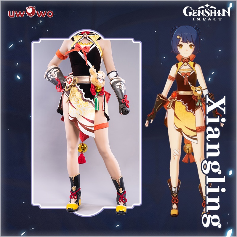 PREORDER UWOWO Xiangling Cosplay Hot Game Genshin Impact Costume Exquisite Delicacy New Outfit Hallo