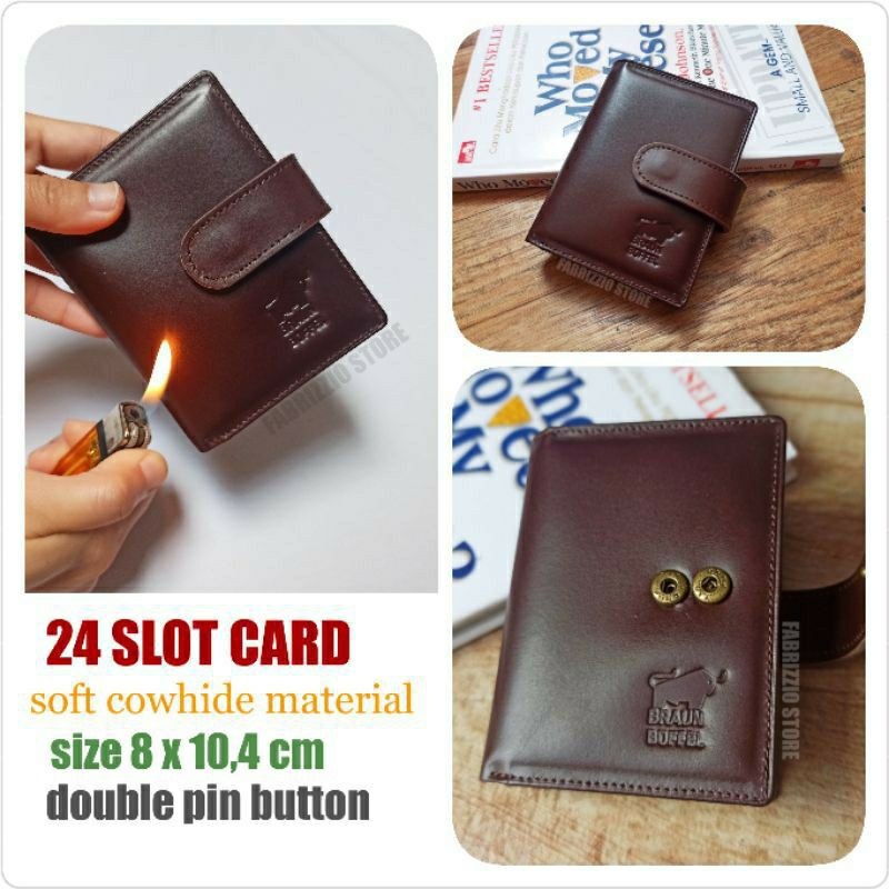 Dompet kartu kredit / dompet ATM KTP  bahan kulit terbaik dengan lock dan slot kartu banyak