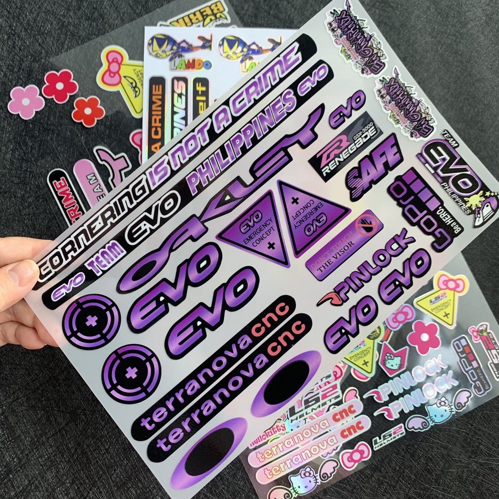 Evo Stiker Reflektif Hologram Motif Hello kitty Untuk Helm Motor Hellokitty