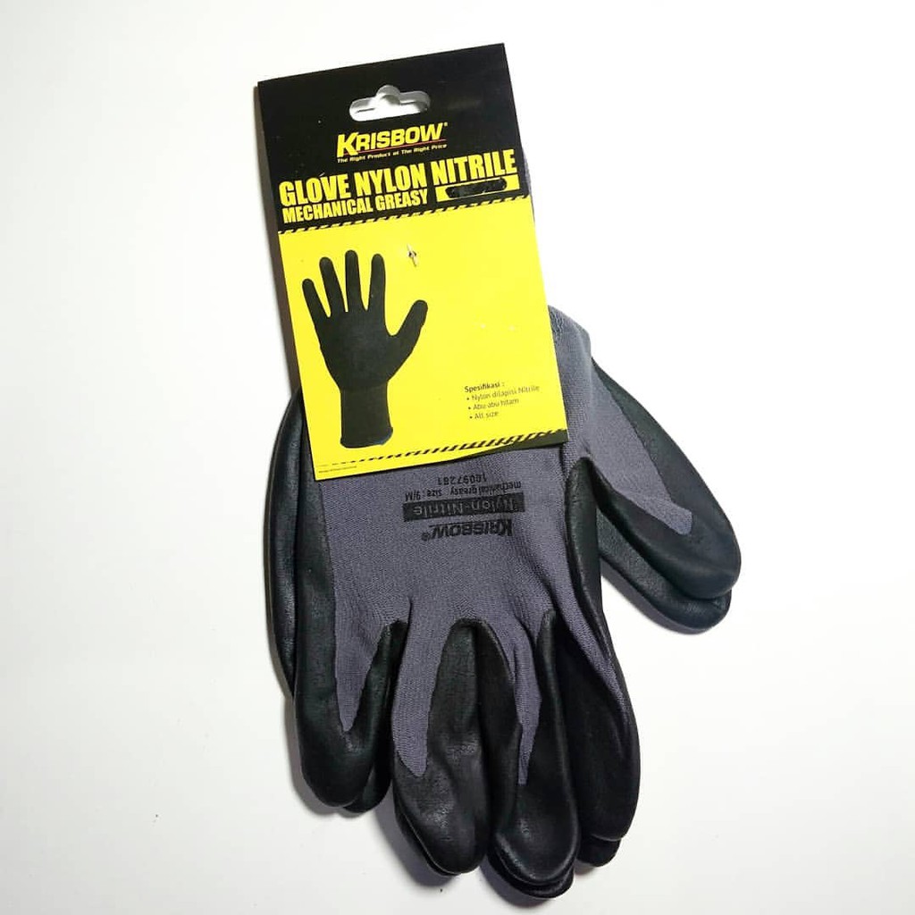 Sarung Tangan Kerja Safety Mechanical Greasy KRISBOW Gloves Nylon 