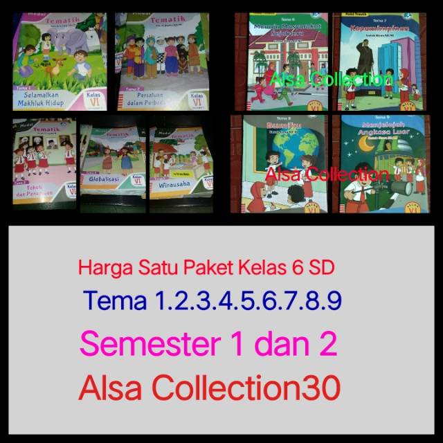 Sepaket LKS Kelas 6 SD MI Tema 123456789 Semester 1 dan 2 - Buku LKS Modul Tematik - Kurtilas