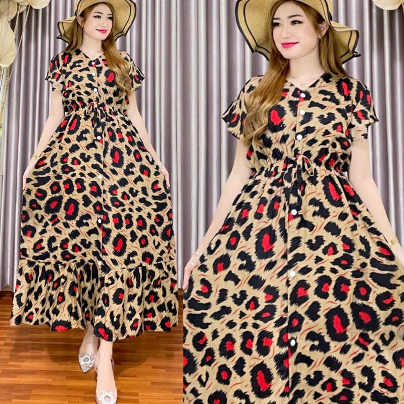 NEW DRESS SINYORITA LEOPARD|| DRESS VIRAL KEKINIAN || DRESS BUMIL BUSUI