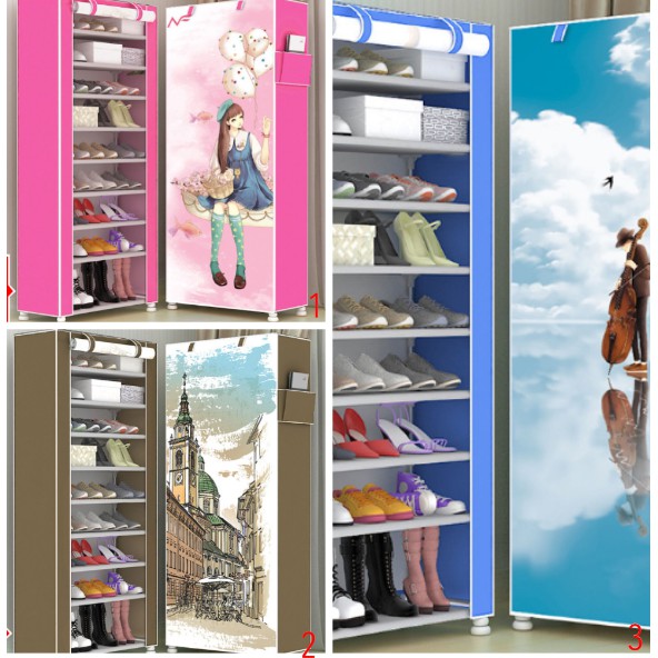 Zipper Lemari Rak Susun Resleting 3d Rangka Ruang Tempat Sepatu Anak Shoes Rack Portable Shopee Indonesia