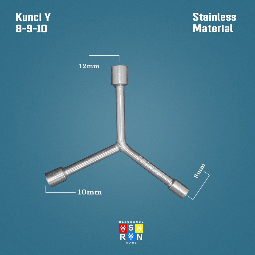 Kunci Sok Y 8 x 9 x 10 mm Pendek / Kunci Sock Y / Kunci Pas Shocket Resonance Home