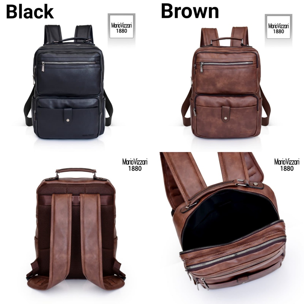 Tas Ransel Pria Kulit Mario Vizzari Caster (1880) - Laptop
