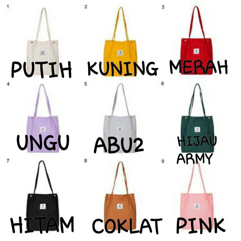 TOTE BAG T14 TAS KANVAS TOTE BAG FASHION KOREA TAS WANITA KUALITAS IMPORT - ALADDIN88