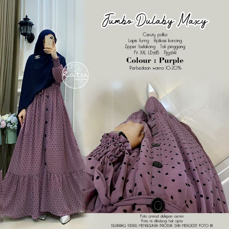 jumbo dulaby maxy/gamis polka terbaru grosir murah