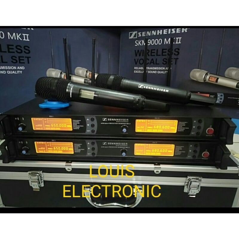 Mic Microphone Wireless Sennheiser SKM9000MK II 4 Antena ( Handheld ) Multi Channel Free Hardcase SKM 9000 MK II + HARDCASE