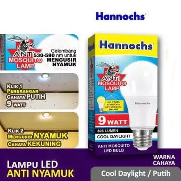 Hannochs - Bola Lampu LED Anti Nyamuk - 9 watt - 2 pilihan Kegunaan