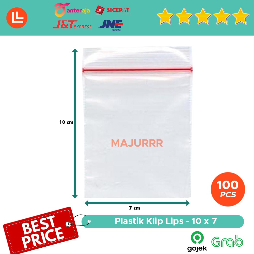 Klip Plastik Bening PP Ukuran 10x7 cm / 10 X 7 cm isi 100 PCS