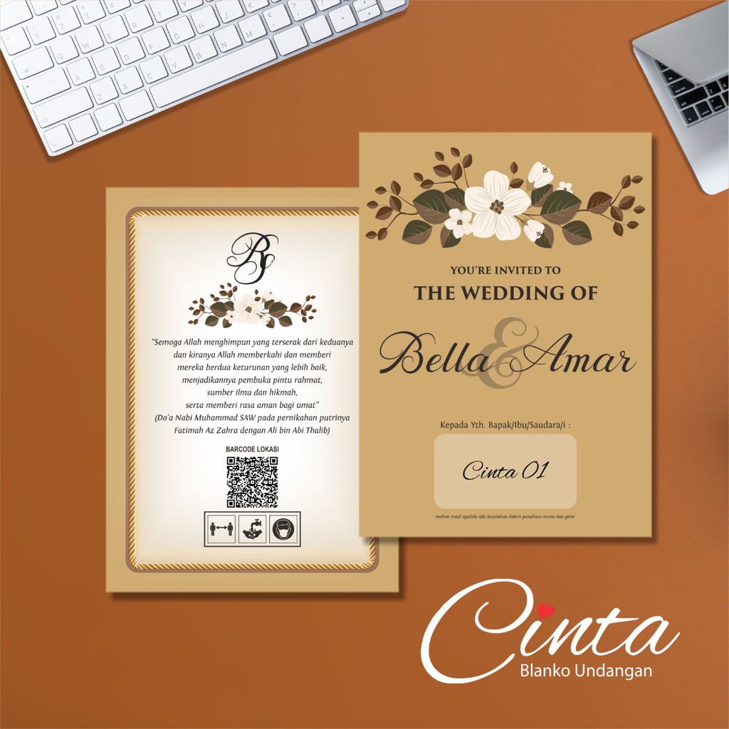 BLANGKO UNDANGAN KOSONG RUSTIC KRAFT CINTA 01 Shopee