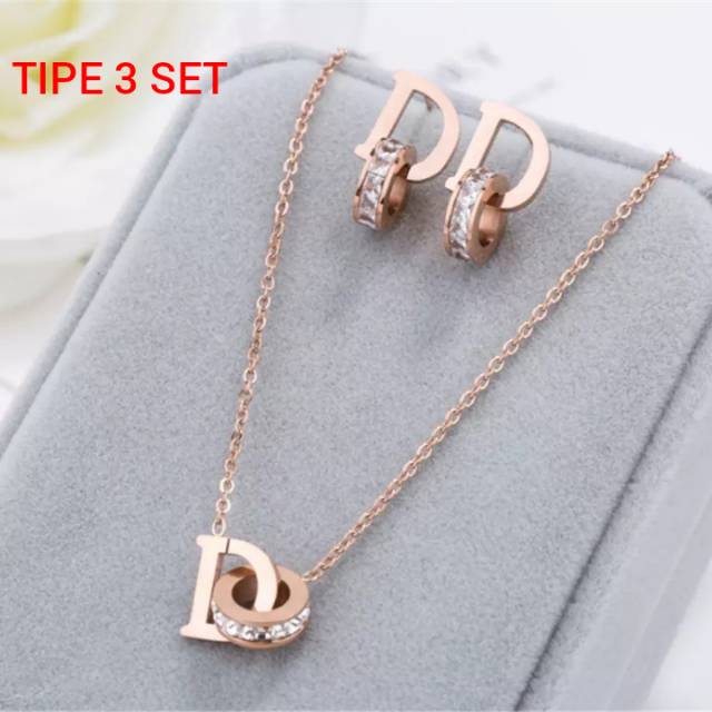 SET KALUNG DAN ANTING ORI TITANIUM ANTI KARAT ANTI LUNTUR DAN ALERGI 2