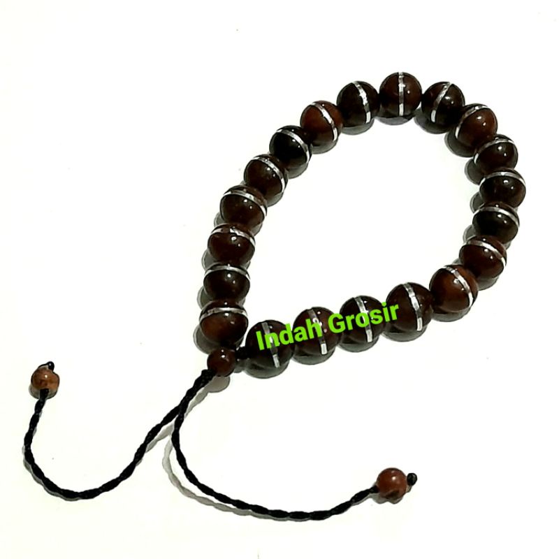 GELANG KAOKA BULET COKLAT LIS LOGAM ORIGINAL