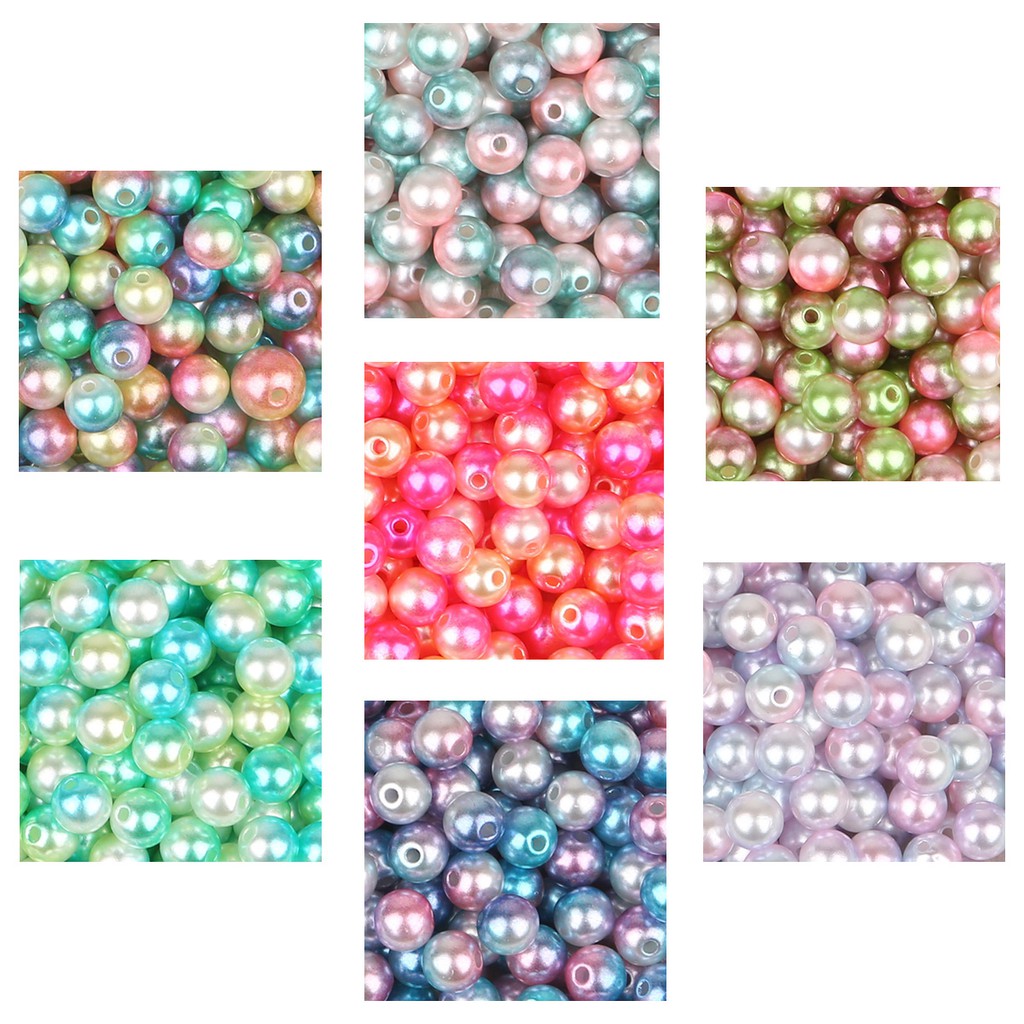 50-500 Pcs Manik-Manik Mutiara Bahan Plastik Abs Ukuran 4 / 6 / 8 / 10mm Aneka Warna Untuk Dekorasi Scrapbook