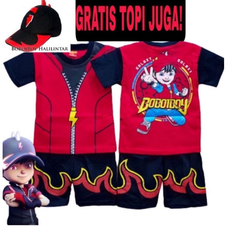 SETELAN ANAK BOBOIBOY/ KOSTUM ANAK BOBOIY BONUS TOPI MURAH