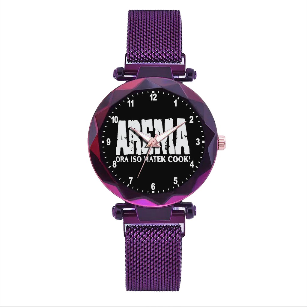 Jam Tangan Wanita Custom - AREMANITA AREMA MOTIF 6 Free Box &amp; Batre Cadangan