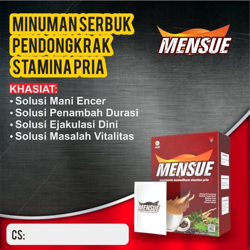 Mensue Kopi Gingseng Korea Minuman Serbuk Stamina Pria Dewasa Isi 5 Sachet / Kopi Jahe Purwoceng Pasak Bumi