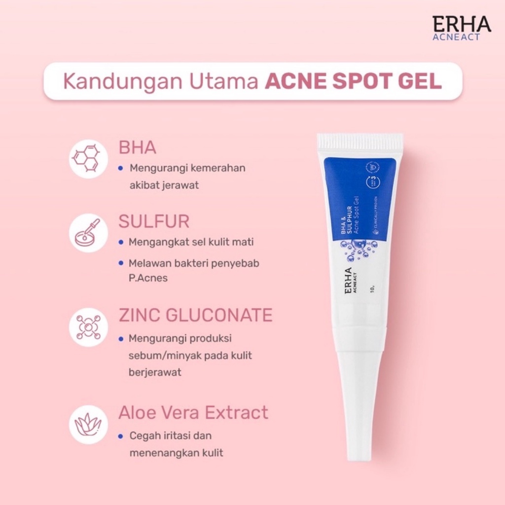 Erha AcneAct Series Acne Spot Gel | Acne Back Spray | Gentle Acne Moisturizer | Sun Friendly SPF 30 | Clarifying Toner | Cleanser Scrub Beta Plus