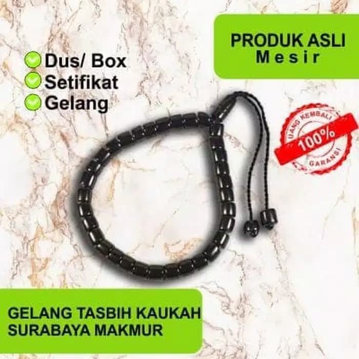 (PROMO) Gelang tasbih Kaukah/Kokka Bersertifikat asli - Hitam