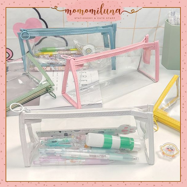 

Tempat pensil bening transparan estetik kotak pensil lucu simple MK1242