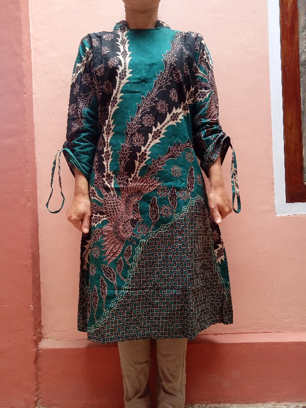 Tunik Batik Seragam Nikahan Komunitas Kantor Formal Baju Kondangan Katun Halus Unik Cantik Mtd Hijau