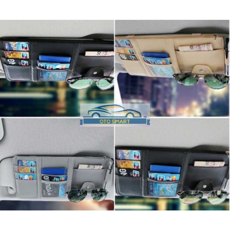 Tempat Kartu Dokumen Uang Karcis Kartu E-TOLL Mobil Car Card Organizer Impor