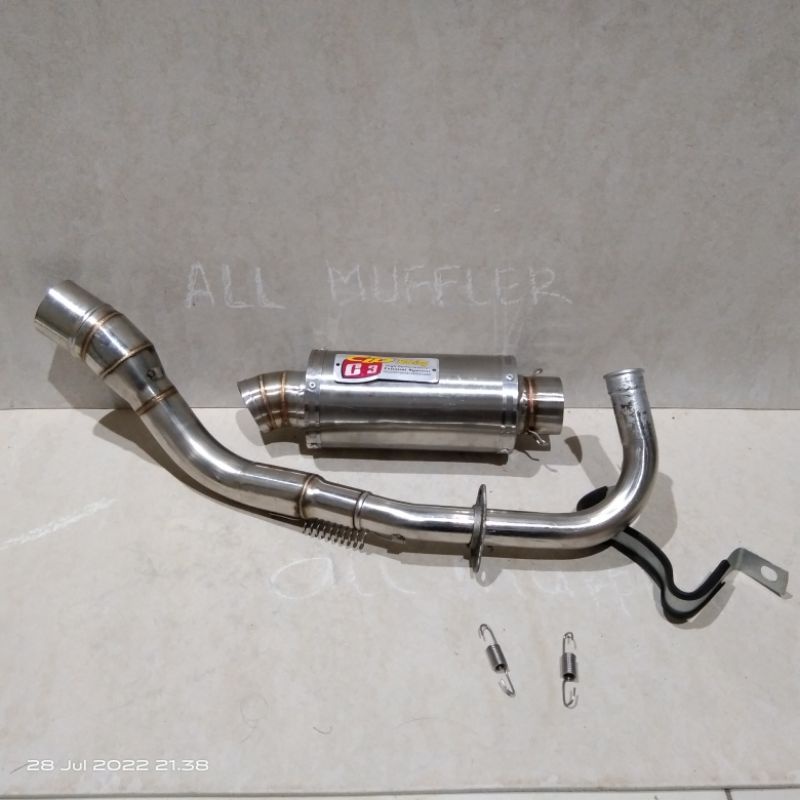 Knalpot Racing CLD c3 bulat Beat Fullset