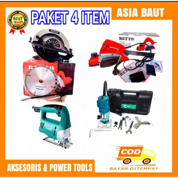 PAKET TUKANG KAYU!!!! Mesin Profil set dengan mata profil + Mesin Serut + Mesin Circular Saw + Mesin