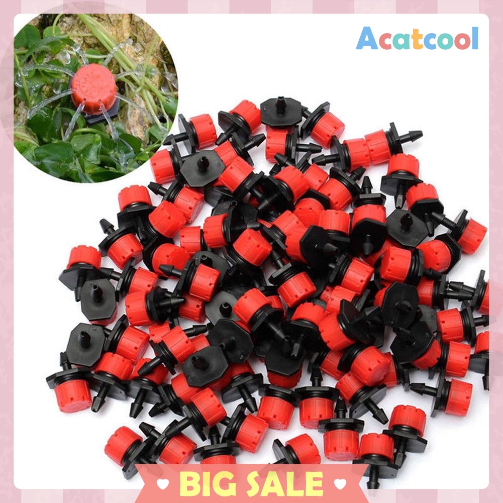 100pcs 1/4 Inch Adjustable Micro Flow Dripper Drip Head Water Dropper