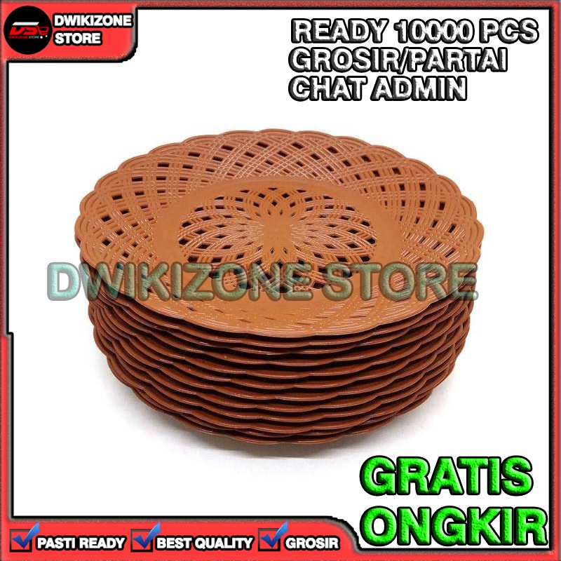 [GROSIR] PIRING ROTAN PLASTIK ANYAM ECERAN ECER 1PCS