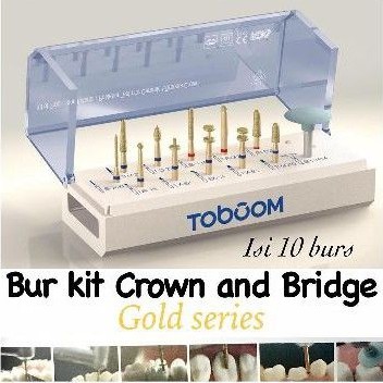 Bur kit set crown and bridge Toboom preparasi gold series