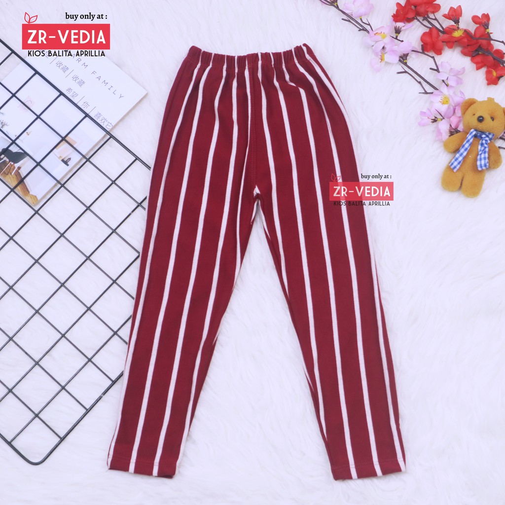 Legging Salur uk 4-5 Tahun / Celana Panjang Anak Perempuan Legging Pants Cewek Grosir Murah Stripe