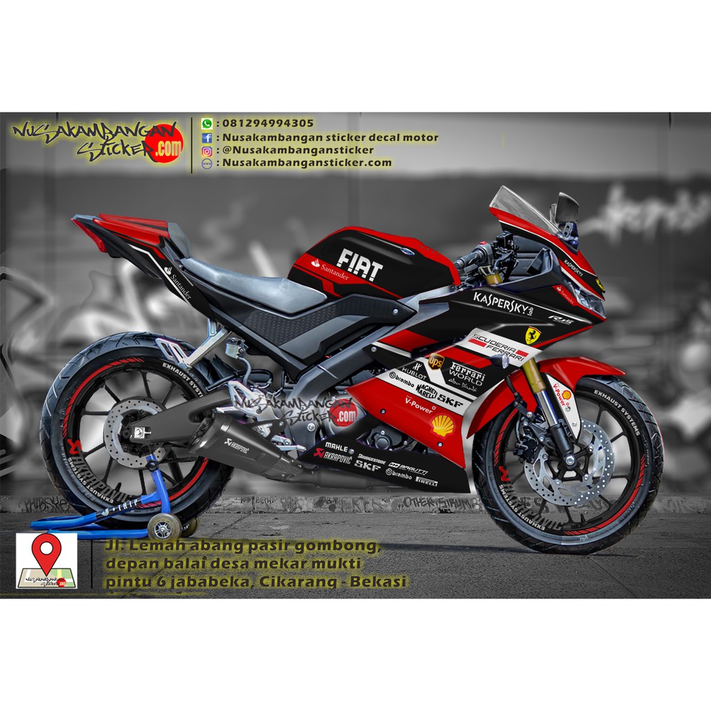 Decal Sticker R15 V3 Racing Kaspersky merah