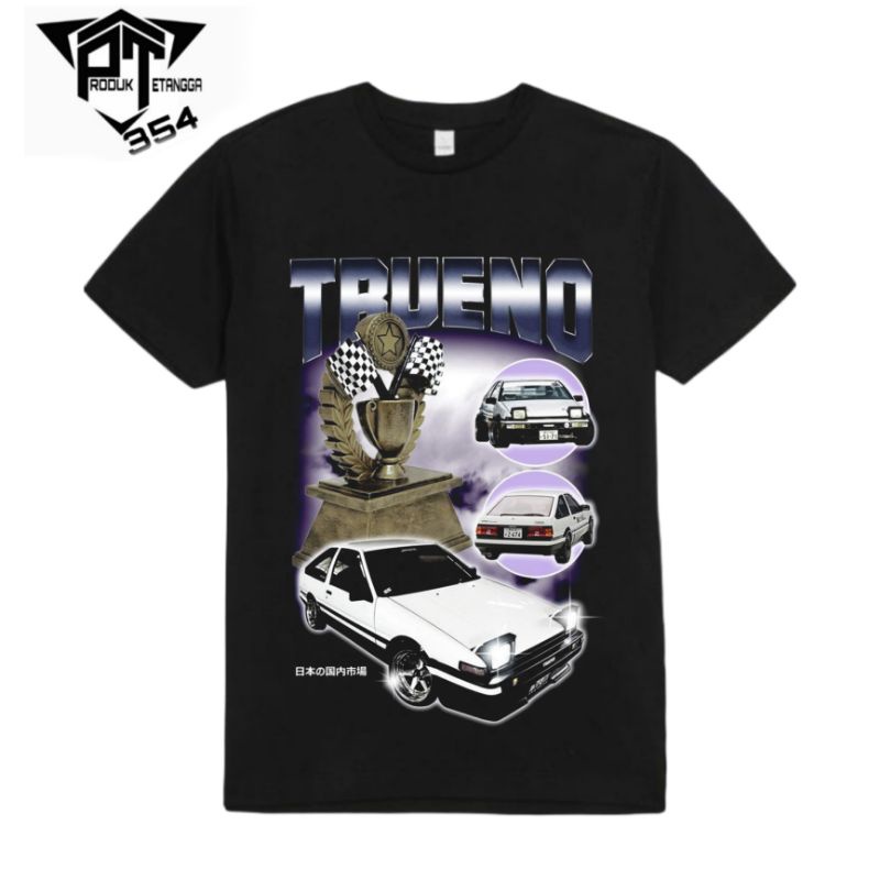 KAOS BAJU TRUENO - TSHIRT OVERSIZE CAR ODLSCHOOL VINTAGE BOOTLEG - HITAM PRIA WANITA DEWASA 24s