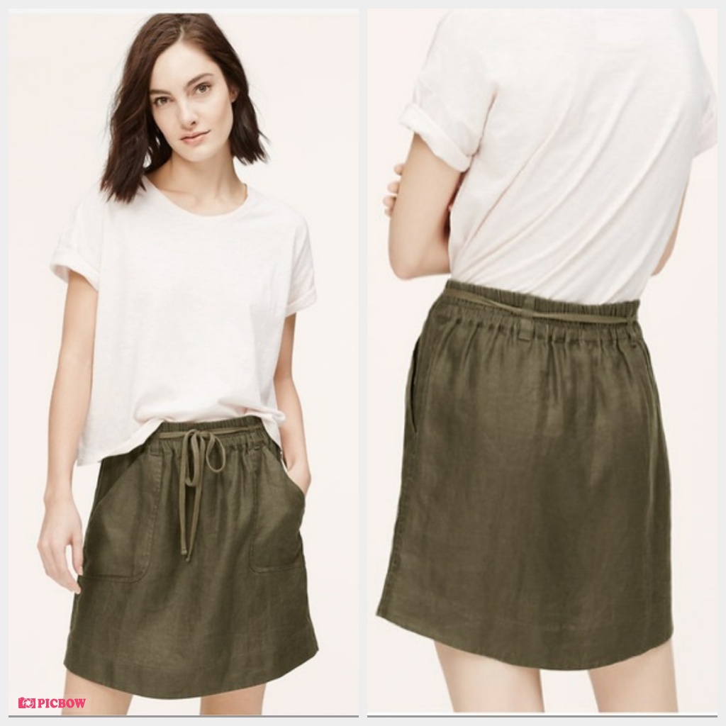 LOFT WOMEN Mini Cargo Skirt Army Green