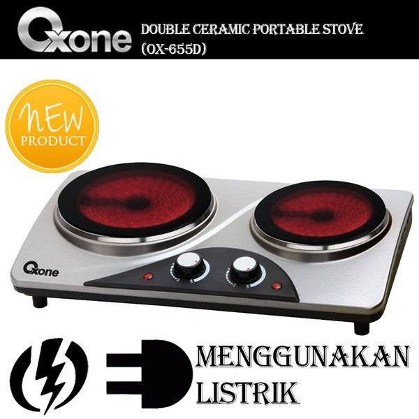 Kompor Listrik 2 Tungku Oxone OX 655D Double Ceramic Stove