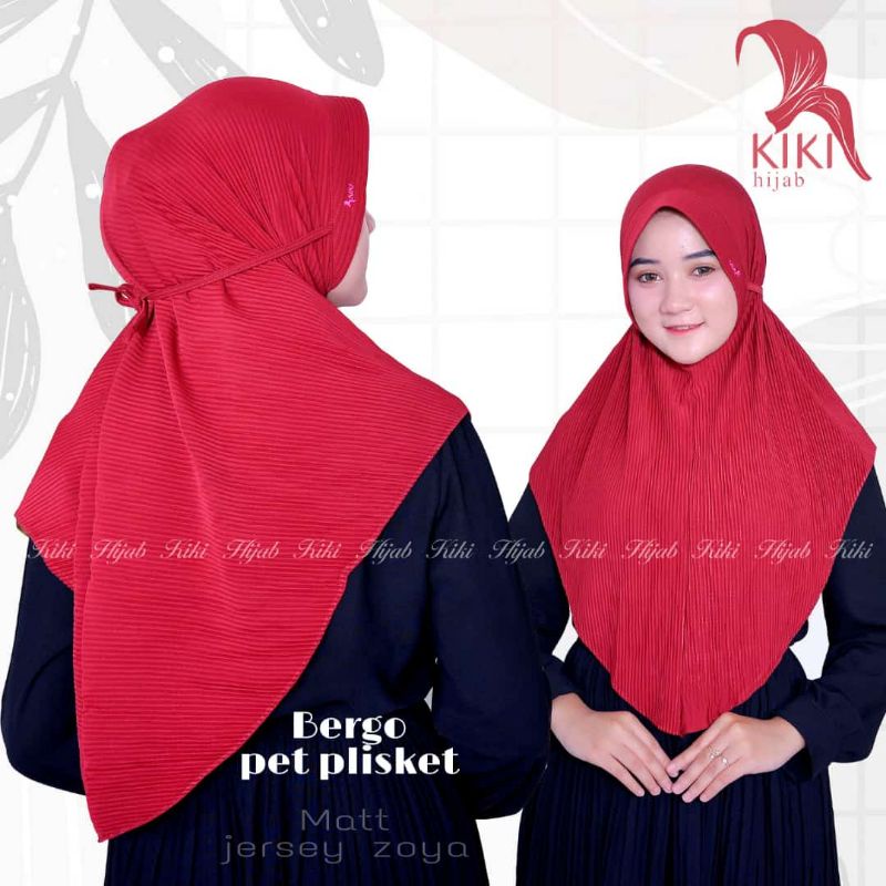 [Ori KIKI HIJAB] BERGO PET PLISKET ••Hijan instan bergo plisket