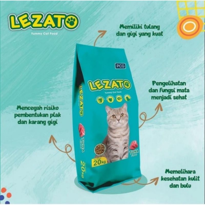 makanan kucing Lezato repack 1kg / makanan kucing dewasa