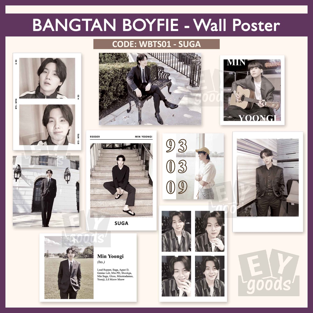 Wall Decor BTS Bangtan Boys BOYFIE Boyfriend Material walldecor Art print postcard poster card dinding kpop jimin jungkook taehyung v suga jin jhope namjoon photocard wall poster deco sticker stiker aesthetic merchandise polaroid mood board hiasan kamar