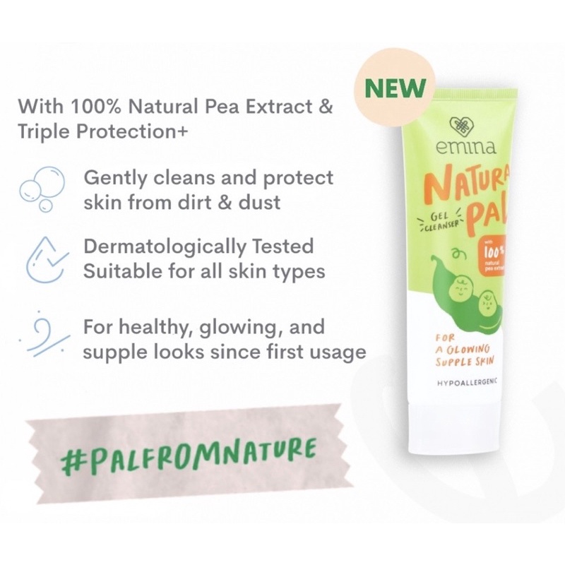 Emina Natura Pal Series (Gel Cleanser | Essence Toner | Splash Serum | Gel Moisturizer)