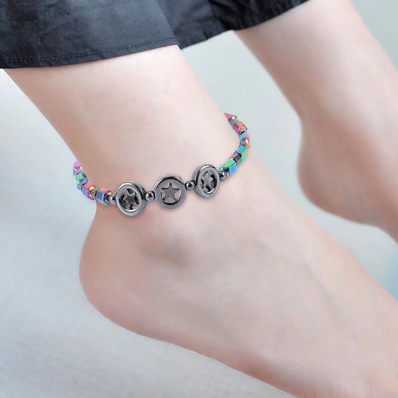 Gelang Kaki Magnetik Terapi Tekanan Darah Penurunan Berat Badan Warna Hitam Untuk Wanita