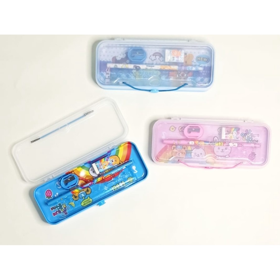 

SJS Pencil Case Set/Kotak Pensil Paket/Pencil Box Kancing/Fancy Set