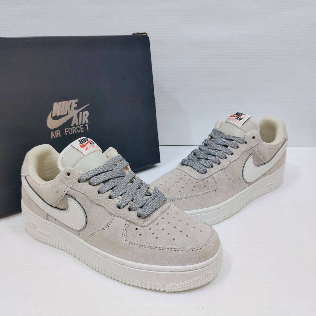 SEPATU SNEKAERS CASUAL NIKE AIR FORCE 1 ONE SUEDE GREY Bnib