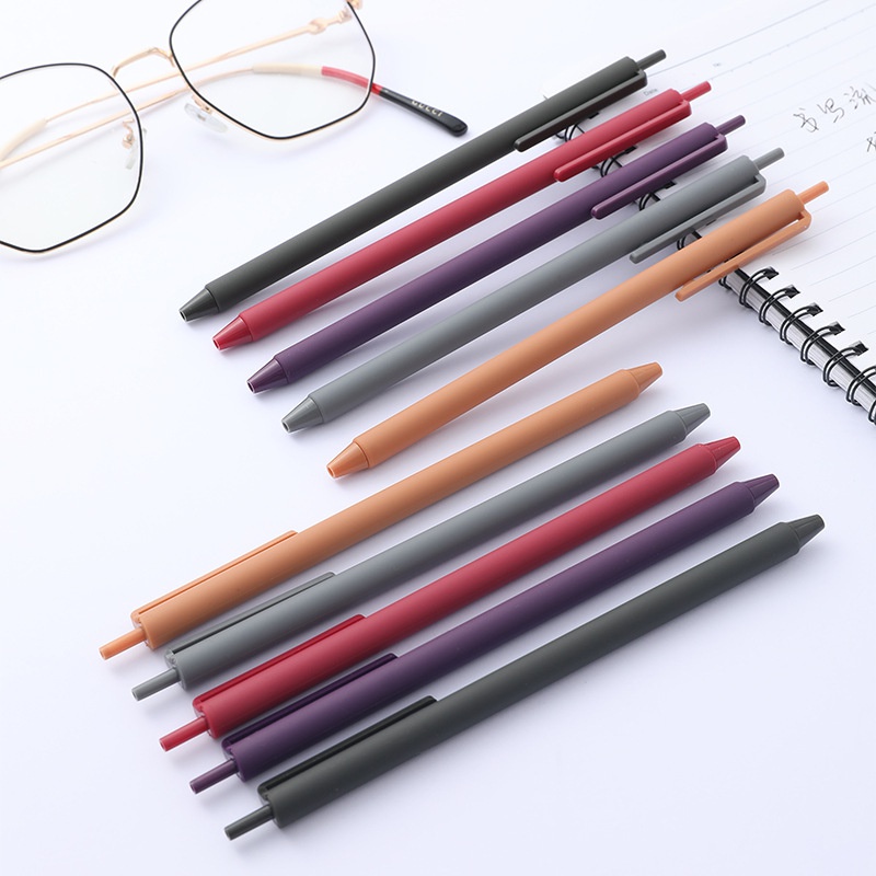 5pcs Simple Retro Color Press Pen Bullet Gel Pen for Student Office Gel Pen Macarons Pens Gift Set