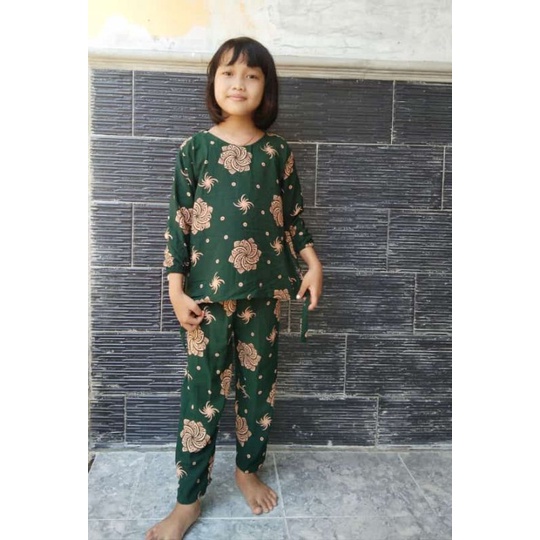 [TERMURAH] Setelan Anak Perempuan Batik Cewek Motif Pita 3 4 5 6 tahun Rayon Baju Anak PAUD TK Set C