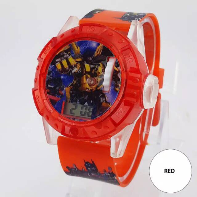 HARGA PROMO,,,, JAM TANGAN ANAK LAMPU MUSIK LASER TRANSFORMER