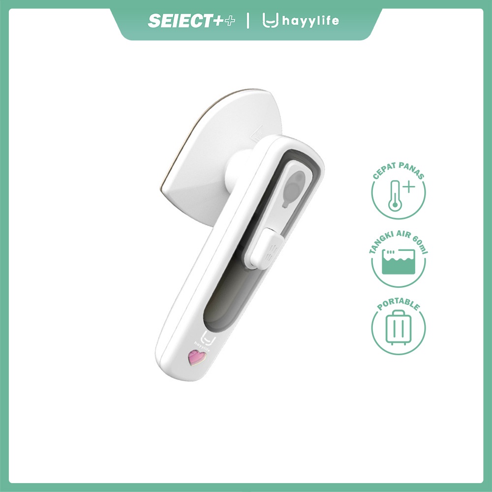 Select X Hayylife Setrika Mini Portable Cepat Panas Electric Steam Iron Setrika Uap Portable Dry / Wet Ironing Travel Streamer HL-DCB673