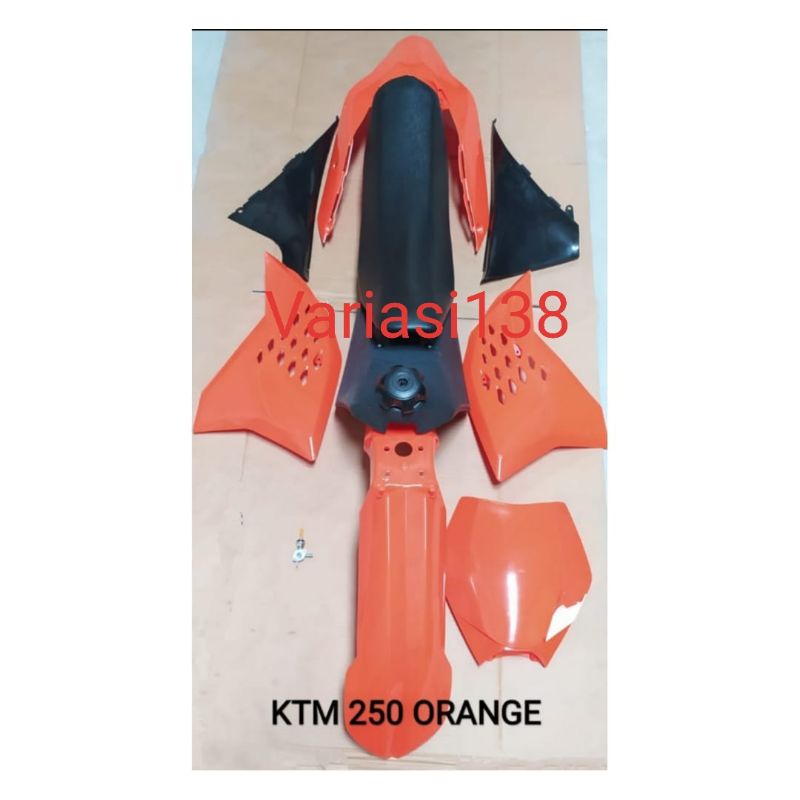 Body set ktm 250, body trail full set ktm 250 orange + jok + tank + kran
